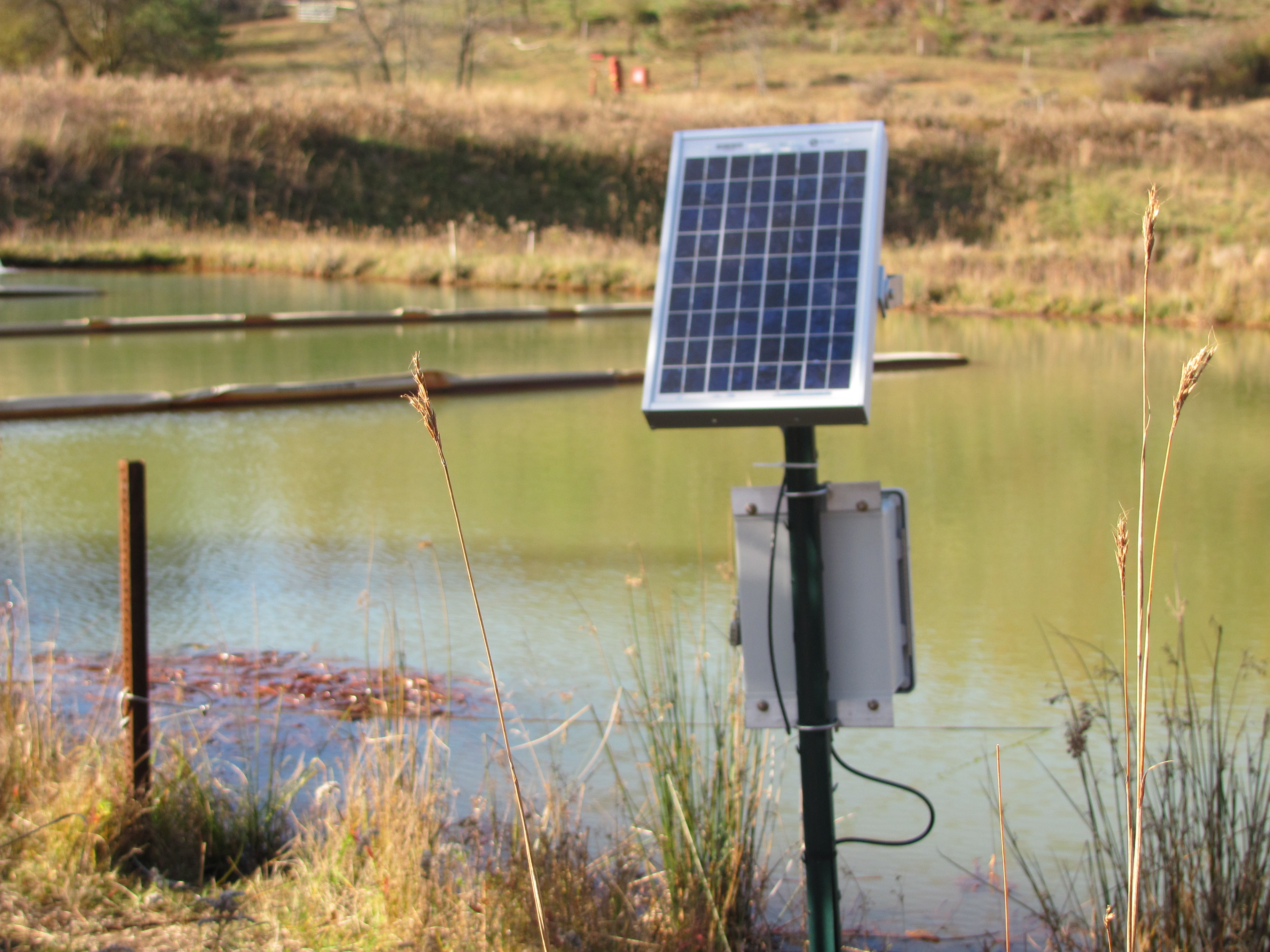 solar power and external battery powers water monitoring probe 2013